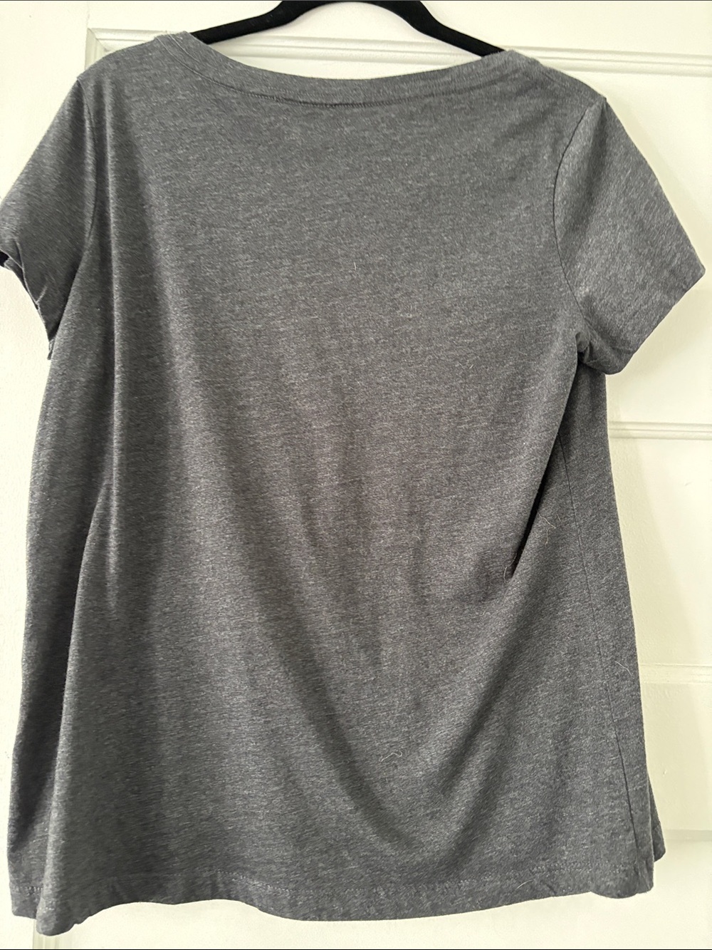 Grateful Dead Women's Charcoal V-Neck Tee with Red Rose Skeleton Graphic - Picture 2 of 3